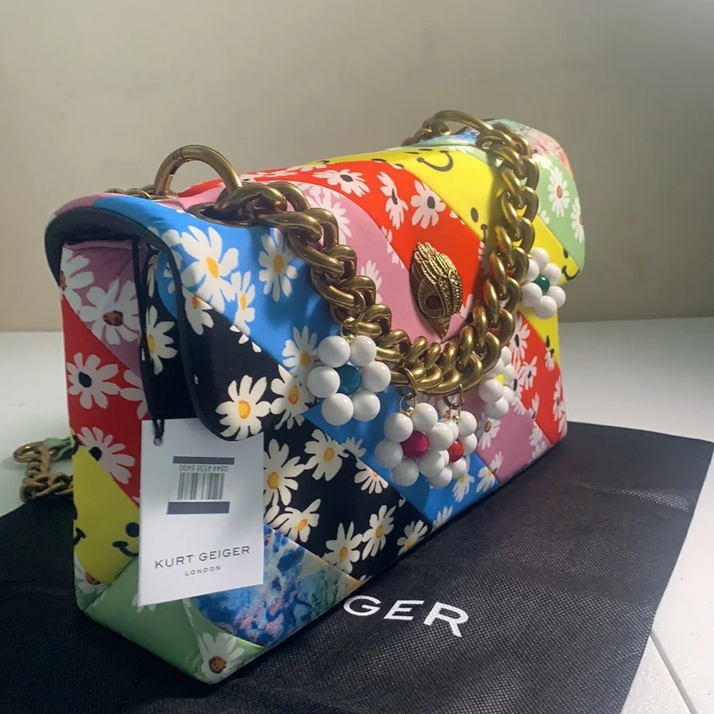 KURT GEIGER LONDON FLORAL RAINBOW SMILEY B… - Picture 2 of 16
